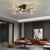 Qgiytp Modern 8-Light Semi Flush Mount Ceiling Light Fixture Black