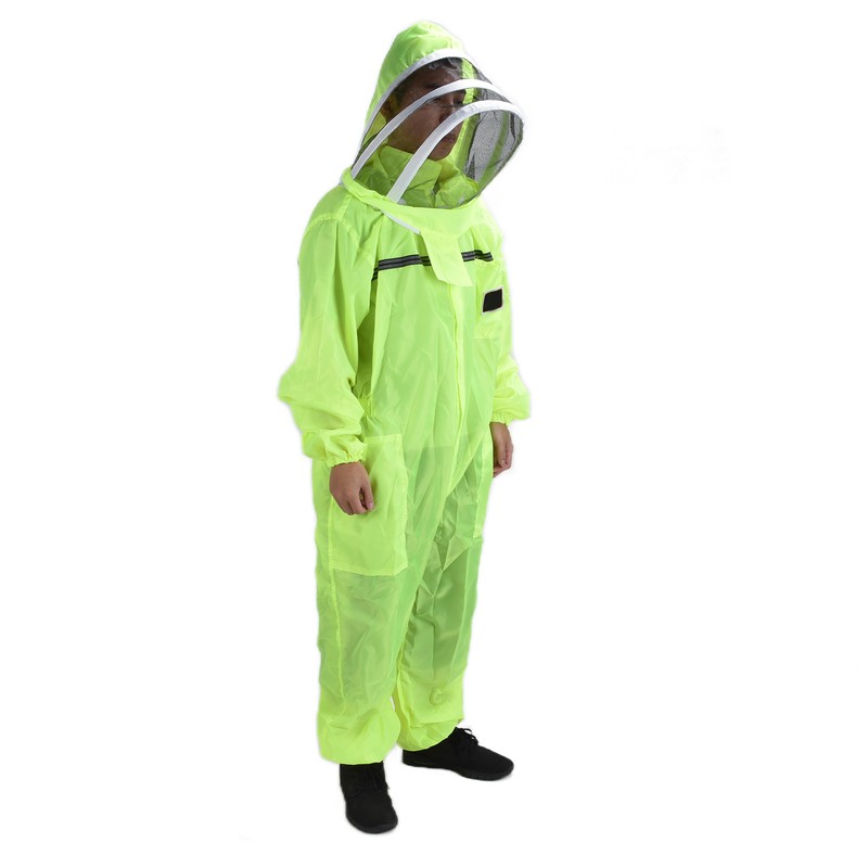 Beekeeping Suit Fluorescent Green One Piece Zipper Design Breathable Beekeeper