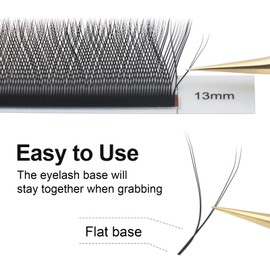 COZBIRD Eyelash Extensions, Yy Volume Eyelashes, Ready-to-Use Fan, 4D Eyelash Extensions, Tufted Eyelashes, Artificial, Natural, Soft (Thickness 0.07 mm, C Curl, 12 mm)