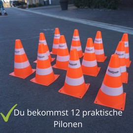 LionSports Practical Pylon Set for Sports, Football, Dogs and Training - Perfect Cones, Training Cones for All Sports - Ideal for Outdoor Use (Outdoor, Cone, Course)