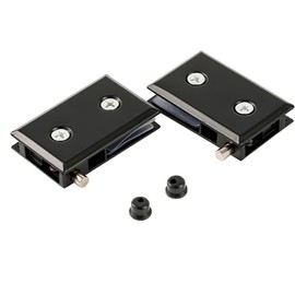 KASHBSAB 2 Piece Black Frameless Glass Door Hardware Cabinet Pivot Hinge for 6-10mm Free Swinging Glass Door