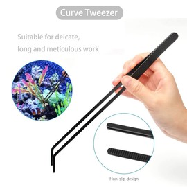 Aquarium Aquascape Tools Kits- 4 in 1,Long Stainless Steel Aquatic Tools Kit, Aquarium Starter Kit&Clean Fish Tank Aquascape Tools Sets for Fish and Aquatic Plants Trim Aquascaping Cleaning with Bag