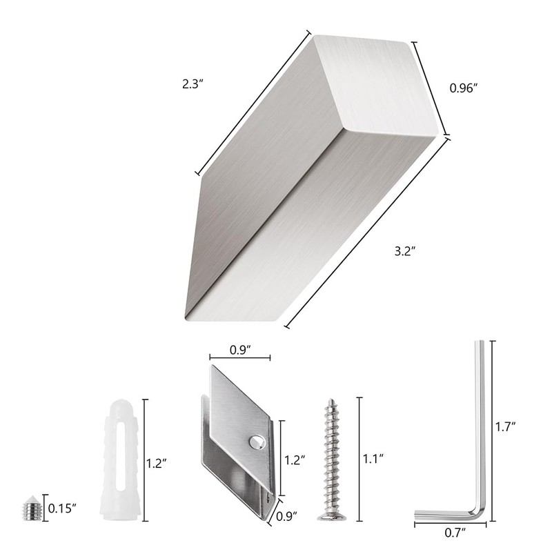 NINETREX Towel Hooks Brushed Nickel Stainless Steel Heavy Duty Modern