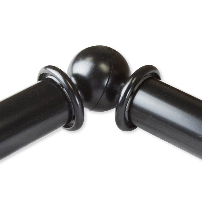 13/16" Jodi 5-Sided Bay Window Curtain Rod - Black