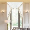 VOGOL White Sheer Valance with Shining Beaded, 39 Inches Wide