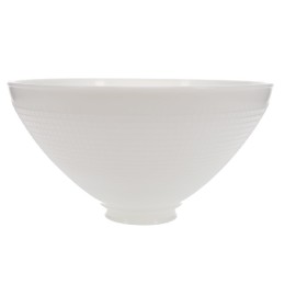 B&P Lamp 10 Inch Diameter I.E.S Style White Opal Glass Reflector Shade with Waffle Pattern Glass - Perfect Fit for Floor Lamps and Mogul Sockets