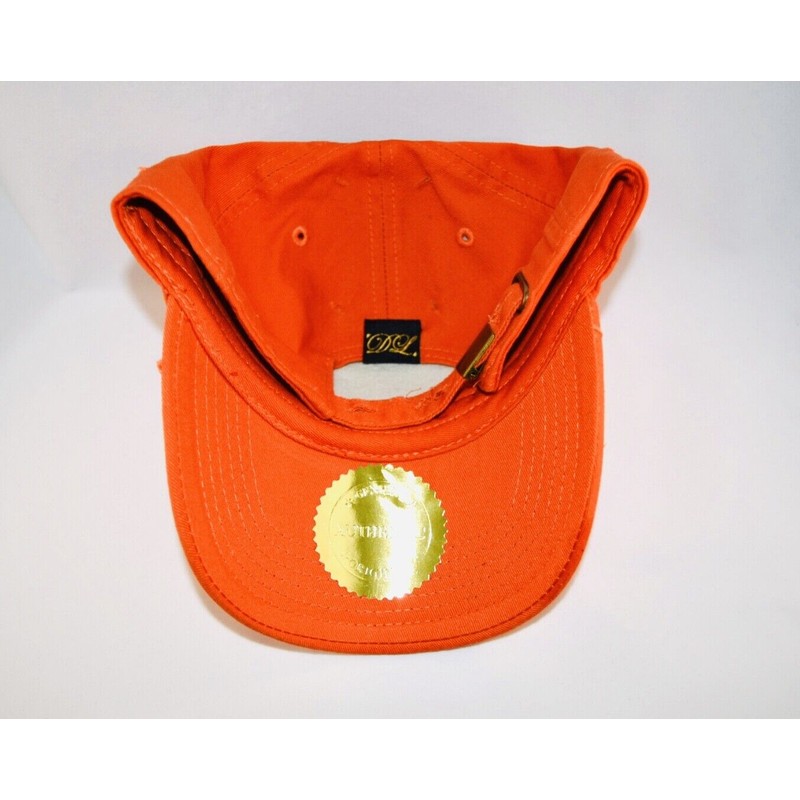 Damier Langevinè® Trendy Distressed Orange Designer Baseball Cap Lion Hat