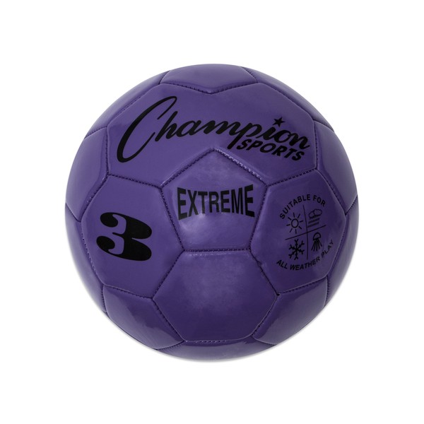 Extreme Series Soccer Ball, Size 3 - Youth League, All Weather, Soft Touch, Maximum Air Retention - Kick Balls for Kids Under 8 - Competitive and Recreational Futbol Games, Purple