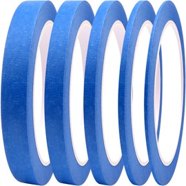 DOAY 5 Rolls Pinstripe Tape - Masking Tape 1/16", 1/8", 1/4", 1/2", 3/4" - Thin Painters Masking Automotive Tape for DIY, Car, Auto, Paint, Art, Tumblers (Blue)