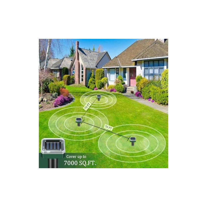 Mole Repellent Solar Powered, 8 Pack Waterproof Ultrasonic Gopher Vole