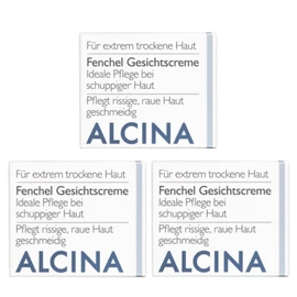 T-Fennel Face Cream Nourishing Cosmetics Alcina Ideal Care for Flaky Skin Each 100 ml = 300 ml