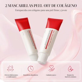 2PCS Mascarilla de Noche de Colágeno, Mascarilla peel-off, Hidrata y Reafirma, Minimiza los Poros, Ilumina la Piel, Apta para Todo Tipo de Piel