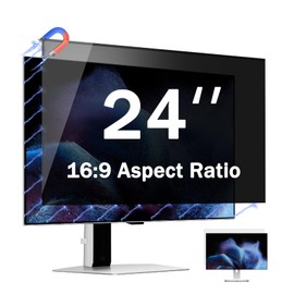 [2 Pack] Magnetic Computer Privacy Screen Filter 24 Inch for Frameless Monitor 16:9 Aspect Ratio, Removable Anti Glare Blue Light Protector, Double Sided Reversible Eye Care 24in Film