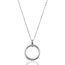 Puente Ring Necklace, Sunglasses Holder, Glasses Holder, Men's, Women's, Ring, Sunglasses, Stainless Steel, Silver, Gold, 17.7 - 19.7 inches (45 - 50 cm), silver/large