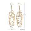 Gold Dangle Hollow Multi-layer Earrings Dangling Leaf Shape Silver Bohemian
