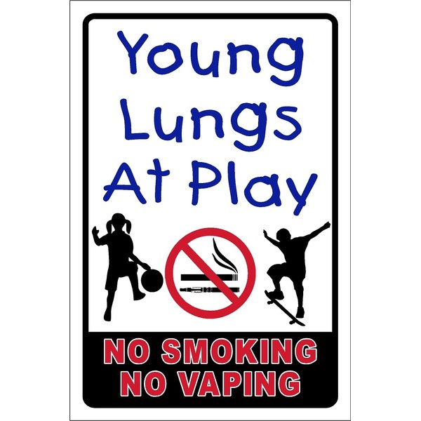 YOUNG LUNGS AT PLAY NO SMOKING NO VAPING PVC SMOOTH