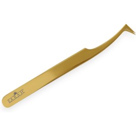 F.A.R.A.H Blackhead Remover & Volume Lash Tweezer Set – Gold Surgical Steel Tools – Dual Ended Acne Extractor & 6A-SA Angled Lash Separator for 3D-6D Lashes – Titanium Coated