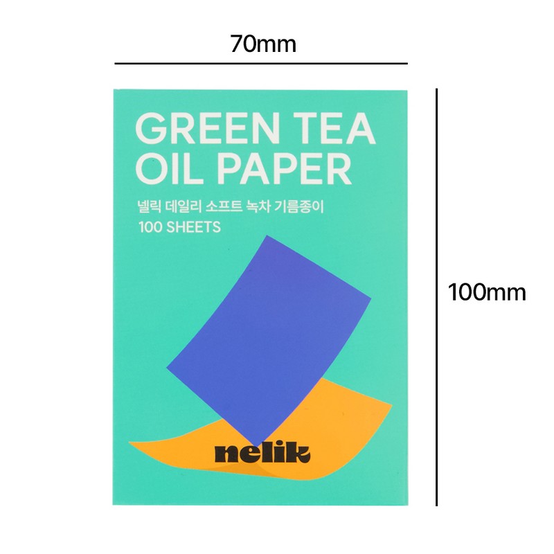 Nellic Daily Soft Green Tea Oil-Absorbing Sheets, 100 Sheets per