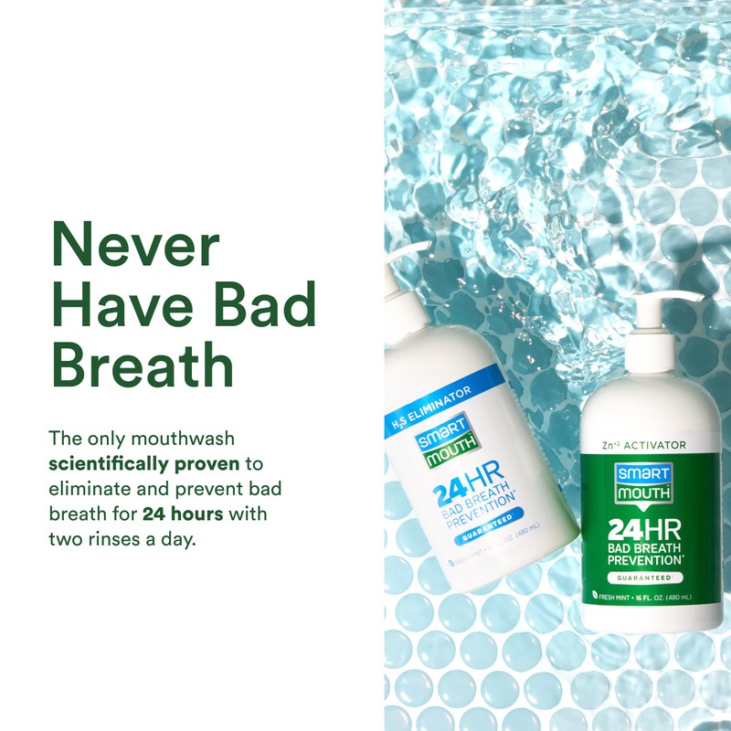 SmartMouth Original 2-Bottle Zinc Activated Mouthwash with Pumps - Instant