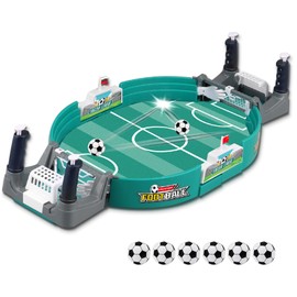 Interactive Table Foot Ball Game, Desktop Toy Table Football Kit, Mini Table Football with 6 Foot Balls, Indoor 2 Player Party Table Football Toy Gift for Children Adults