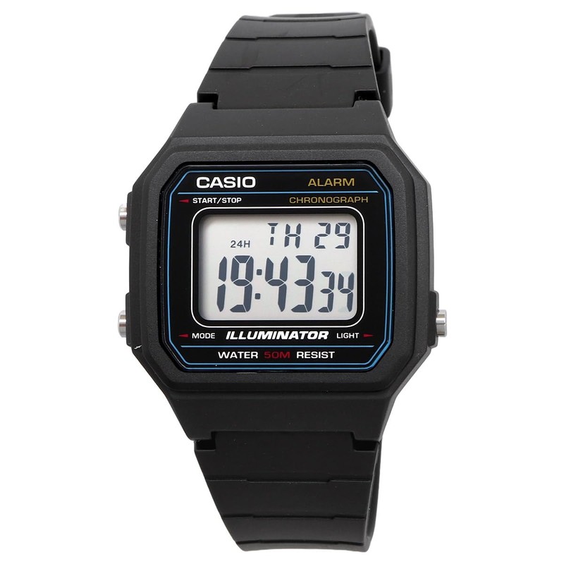 Casio W-217 Series Standard Digital Men's Watch, Black W-217H-1AV