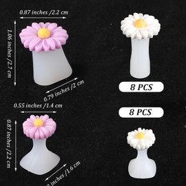 Hpmjz 16 pcs Daisy Toe Separators Silicone Flower Toe Spacers Cute Toes Dividers Pedicures Nail Art Tools for Women Men Straightening Overlapping Crooked Bunion Pads Soft Gel Foot Nail Salon Manicure