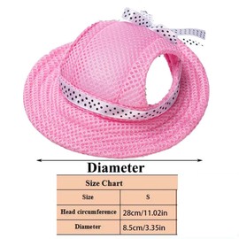 Leadigol Dog Hats - Mesh Pet Cap, Pink, Small, Summer, Breathable Ear Holes