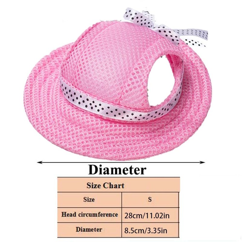Leadigol Dog Hats - Mesh Pet Cap, Pink, Small, Summer,