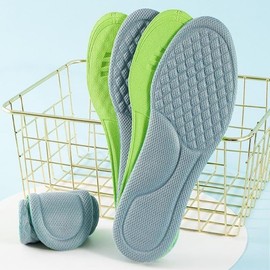 Insoles (2 pairs of 4 pieces), Anti-fatigue, Shock Absorption, Antibacterial, Deodorizing, Soft, Footbed, Arch Heel, Light Weigh, Unisex, Sports, Standing Work, Breathable, Unisex (9.6 - 9.8 inches