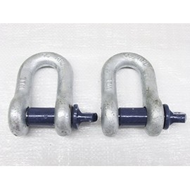 Galvanised Lifting Dee Shackles Screw Pin 1 Ton X2 (1T D Towing Rigging 1000KG)