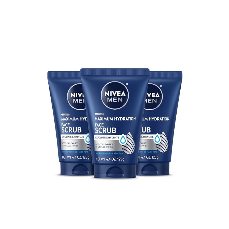 NIVEA Men Deep Cleaning Face Scrub 4.4 Ounce (Pack of