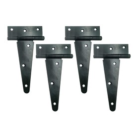 HLMOptimo Heavy Duty T Hinge Tee Hinge T Strap Hinge Shed Hinge Gate Hinge Barn Hinge Fence Hinge Door Hinge Wrought Rustproof All Size Black (4, 6)