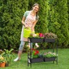 OYEAL Raised Garden Bed with Legs & Trellis, 32" Tall