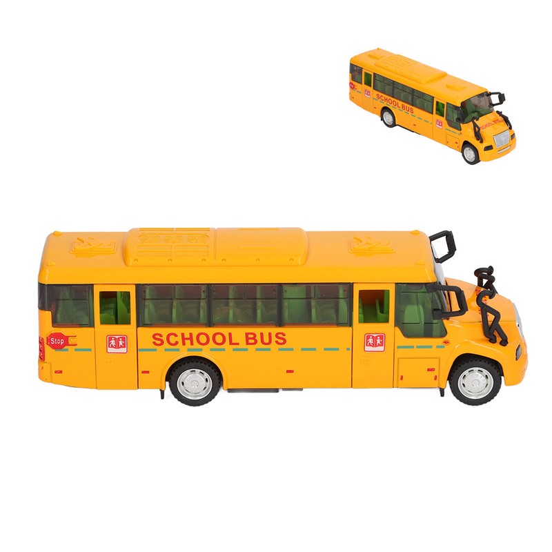 School Bus Model Yellow Die Casting Alloy Openable Door Realistic