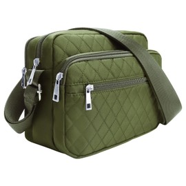 Fashion Nylon Crossbody Bags for Women Trendy Cross Body Purse Stylish Messenger Shoulder Bag Green Quilted Crossbody Designer Bag Travel Medium Crossbody Purses