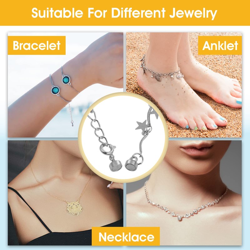 8 Pack Silver Magnetic Necklace Clasps Magnetic Necklaces Clasps Connector
