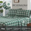 Woolrich Green Plaid Cotton Flannel King Sheet Set Soft Cozy