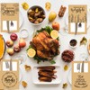Whaline 100Pcs Thanksgiving Turkey Cutlery Paper Holders Rustic Kraft Utensil