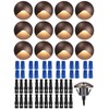 LEONLITE 12-Pack Recessed Low Voltage LED Deck Light Anti-Glare, 12-24V