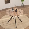 HOMTHING 35.5" Round Dining Table Set with 4 Upholstered Chairs,