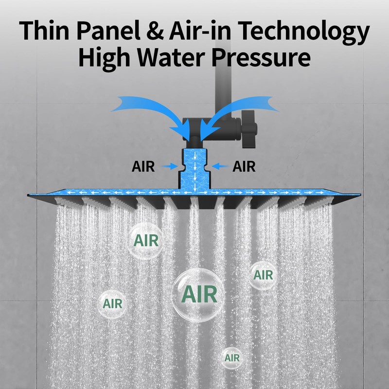 All Metal 10" Rain Showerhead with Handheld Spray Combo, Rainfall