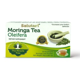 SALUTARI Moringa Tea – Premium Moringa Tea Bags – Flavorful Moringa Herbal Tea – 20 Bags of Moringa Oleifera Leaf Tea with Vitamins, Antioxidants and Flavonoids – Non-Caffeine Indian Tea