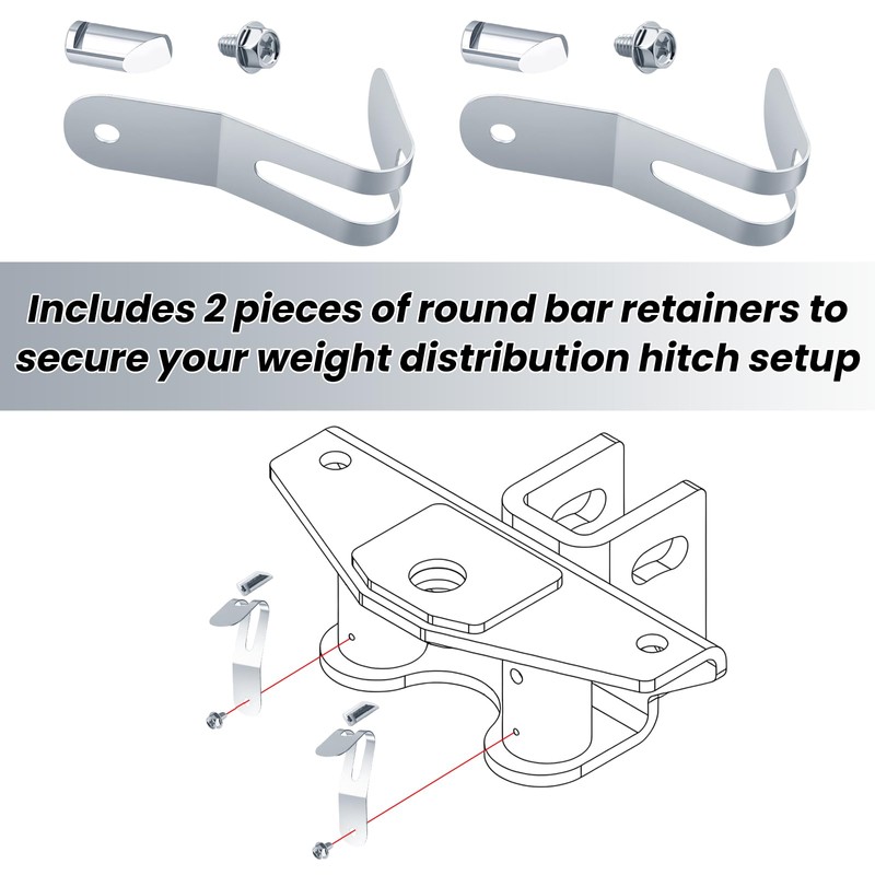 17109 Replacement Round Bar Weight Distribution Hitch Retainers for CURT