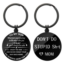 To My Son Keychain, 16-18th Birthday Gifts for Boys, Adult Son Teen Boy Him, Graduation 2025 Present Ideas