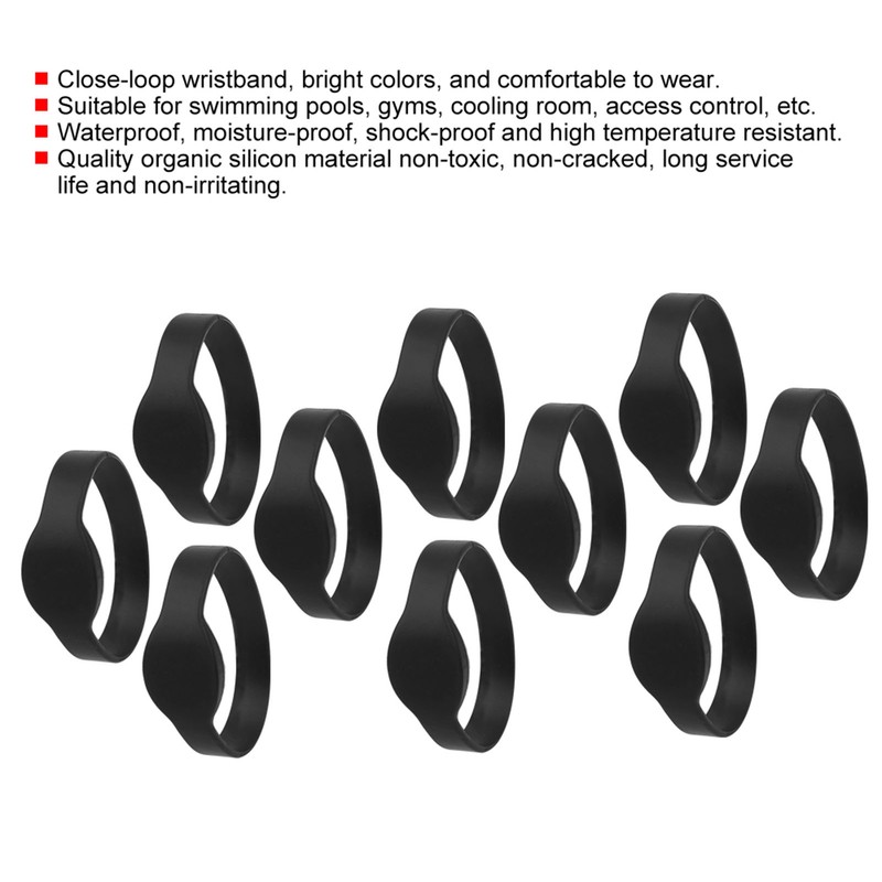 10pcs 125Khz RFID Wristband Silicone Bracelet IP68 Waterproof ID Card