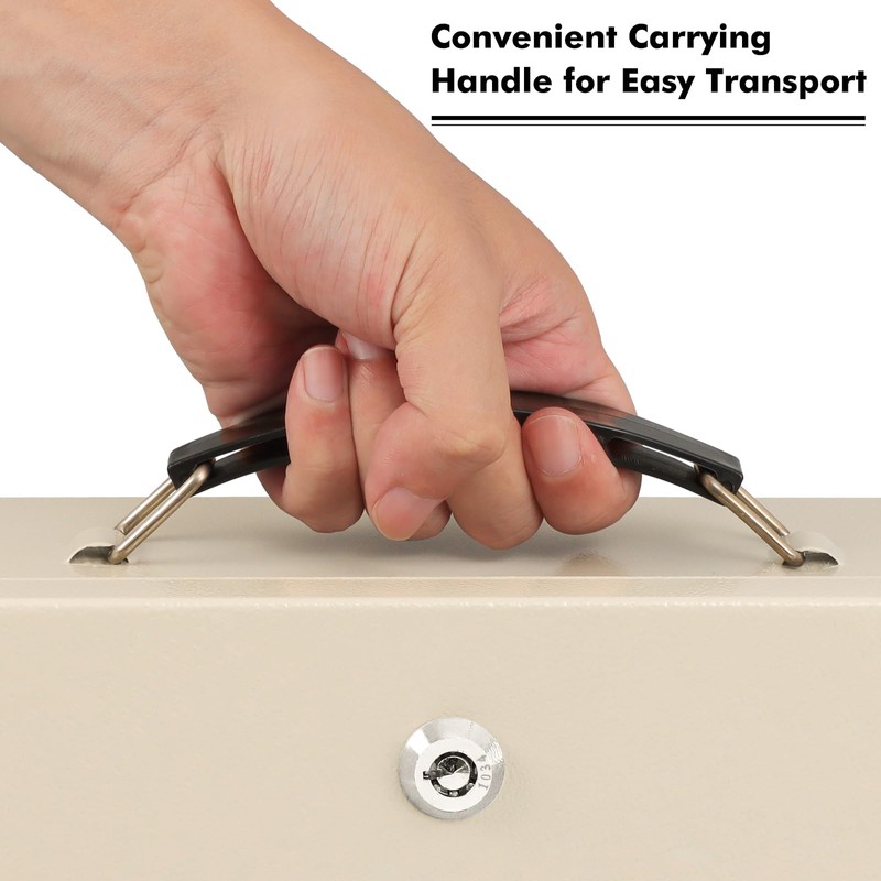 KYODOLED Fireproof Document Box with Key Lock, Small Safe Box