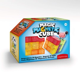 Magic Magnetic Cube, a game of concentration and mental sharpness, fun for lovers of challenges. Includes 7 transparent magnetic 3D pieces and cards with 108 challenges