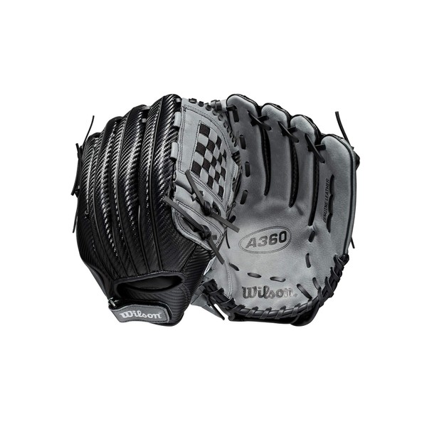 Wilson 2021 A360 12" Outfield Baseball Glove - Black/Grey, Right Hand Throw