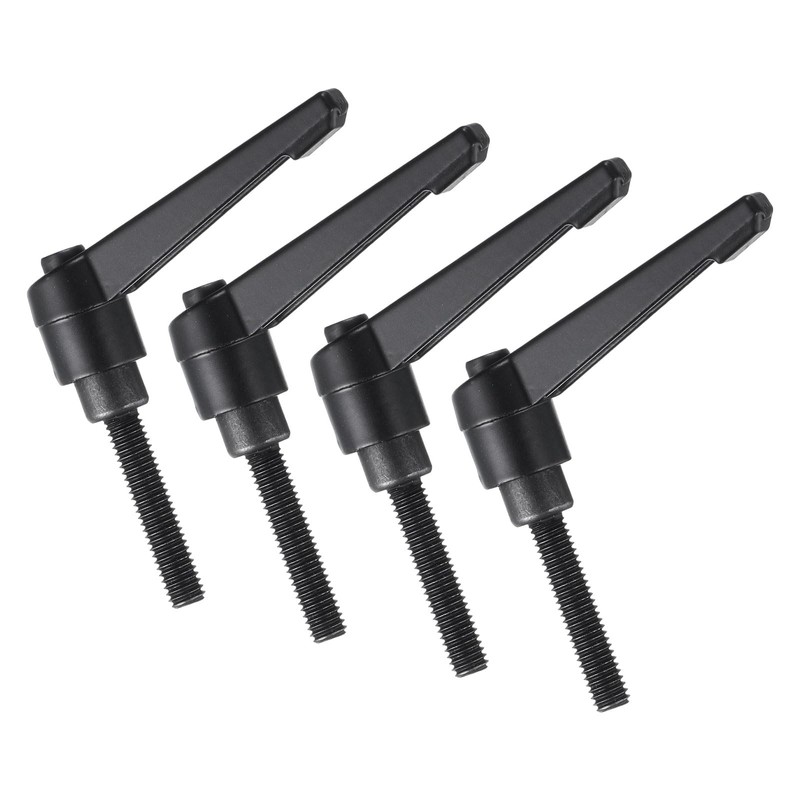 sourcing map 4pcs Clamping Lever Handles, M6 x 30mm Black