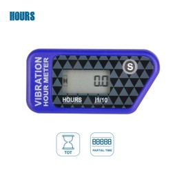 Runleader Digital Wireless Hour Meter,Vibration Operation for Golf Cart Tractor Generator Compressor Chainsaw Motorcycle Dirt Bike Pressure Washer and Gas/Diesel Powered Machine. (016B-B1-BU)
